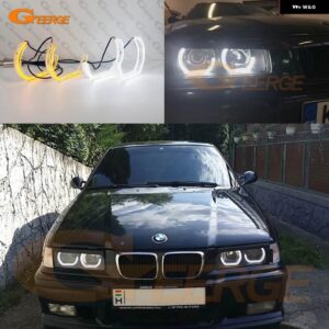 BMW E36 E38 E39 超高輝度デイライトウィンカー DTM M4 スタイル LEDエンジェルアイ ハローリング カーアクセサリー - For E36 headlight