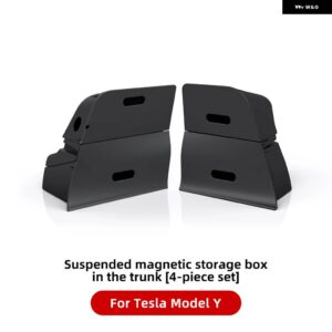 テスラ 2023年モデルY用 リア トランク オーガナイザー サイド 収納 ボックス 防水 無臭ゴミ箱 車アクセサリー - Model Y 4PCS