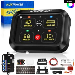 4/6ギャングLEDオンオフ コントロール スイッチ パネル RGBバックライト 汎用 電源 システム スリム電子リレー システム 自動調光 - 4 gangs