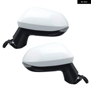 9ピンサイドミラー アセンブリ トヨタ カローラ E21 E210 MK12 2019-2024 ユーロ インターフェース ブラインド スポット 折りたたみ 式ホワイトドアミラー - 1 Pair