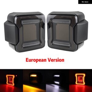 スモークLED リア テールライト JEEP WRANGLER JL 2018-2024 リバース ブレーキライト ドライビングランプ DRL - Euro Version