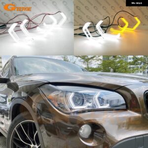 BMW X1 E84 2009-15 超高輝度クリスタルコンセプト M4 アイコニック スタイル LED エンジェルアイキット ハローリング - White non relay wire