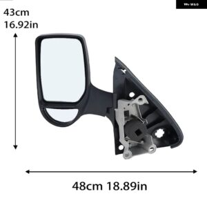 ドアバックミラー アセンブリ フォード トランジット MK6 MK7 2000-2014 ショートアームモデル テクスチャブラックサイドミラー カーアクセサリー - 1PC Left