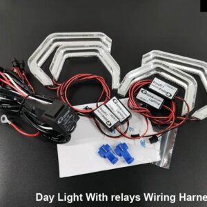 BMW 5シリーズ G30 G31 F90 G38 F10 F11 F18 M5 超高輝度コンセプト M4 アイコニック スタイル LED エンジェルアイ ハローリング カーアクセサリー - white in relay wire