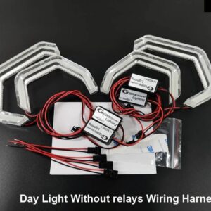 BMW 5シリーズ GT F07 2009 2010 2011 2013 超高輝度クリスタルコンセプト M4 アイコニック スタイル LEDエンジェルアイキット ハローリング デイライト - white non relay wire