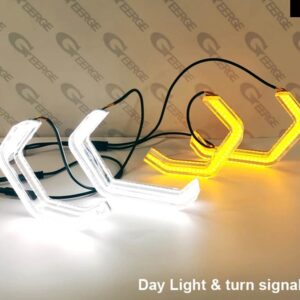 BMW Z4 E89 2009-14 -2016 超高輝度 3D 六角形 M4 アイコニック スタイル クリスタル LED エンジェルアイキット ハローリング - White Amber