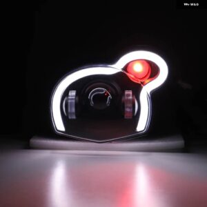LED バイク ヘッドライト アセンブリ ハイ/ロービームDRLライト付き BMW G650GS / SERTAO R13 2011-2017 アクセサリー - Red