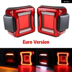 LED リア テールライト ジープ ラングラー JL 2018-2024 リバースブレーキ ランニングライト ウィンカーランプ - Euro Version