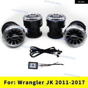 256色 LED エアベント ジープ ラングラー JK 2011-2017 JL 2018-2023 車用 A/C エア アウトレット タービンノズル 装飾 ランプ アクセサリー - JK 2011-2017
