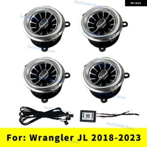 256色 LED エアベント ジープ ラングラー JK 2011-2017 JL 2018-2023 車用 A/C エア アウトレット タービンノズル 装飾 ランプ アクセサリー - JL 2018-2023