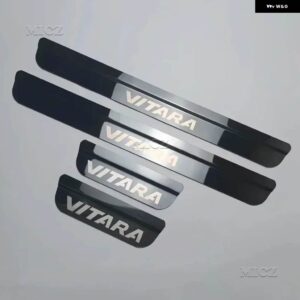 ステンレス ミラー ドアシル/ スカッフプレート /ドアシル4個 スズキ ビターラ 2015-19 カー スタイリング - Black Brushed