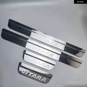 ステンレス ミラー ドアシル/ スカッフプレート /ドアシル4個 スズキ ビターラ 2015-19 カー スタイリング - Silver A