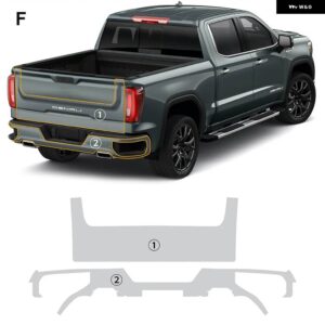 プレカット PPF GMC SIERRA AT4 DENALI SLT 2019-2021 ペイントプロテクションフィルム 8.5ミル TPU クリアブラキット 車体 ステッカー フィルム - rear trunk