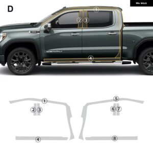 プレカット PPF GMC SIERRA AT4 DENALI SLT 2019-2021 ペイントプロテクションフィルム 8.5ミル TPU クリアブラキット 車体 ステッカー フィルム - side frame film