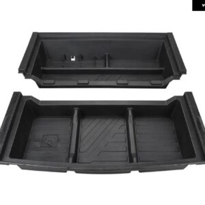 ABS製 車用 リア トランク ボトム 収納 ボックス オーガナイザー VW ID.4 CROZZ ID4 X 2024-2021 ID4 カーゴ 収納 ケース アクセサリー - 2PCS Large Size