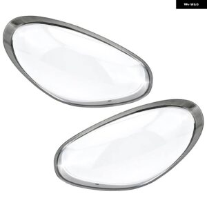 ポルシェ ケイマン ボクスター 987 2009-2012 ヘッドライト シェルランプシェード クリアカバー レンズ 2010 2011 新 - 2pcs for pair light