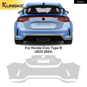 ホンダ シビック タイプR 2023 2024 TPU ペイント フィルム 車体 ステッカー 傷防止 クリア PPF アクセサリー - rear trunk