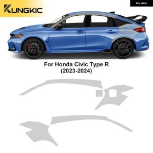 ホンダ シビック タイプR 2023 2024 TPU ペイント フィルム 車体 ステッカー 傷防止 クリア PPF アクセサリー - Rear Side