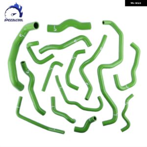 2003-2007 日産 350Z Z33 G35 3.5L VQ35DE エンジン シリコン ラジエーター ブリーザー クーラント パイプ チューブ ホース キット - Green