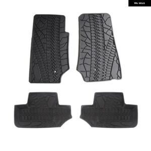 ジープ ラングラー JK 2007-2017 2ドア 4ドア ブラック 防水 ゴム製 カーフロアマット 滑り止め カーペット 内装アクセサリー - 2Door 07-13 Black