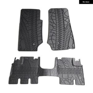 ジープ ラングラー JK 2007-2017 2ドア 4ドア ブラック 防水 ゴム製 カーフロアマット 滑り止め カーペット 内装アクセサリー - 4Door 07-13 Black