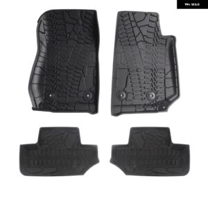 ジープ ラングラー JK 2007-2017 2ドア 4ドア ブラック 防水 ゴム製 カーフロアマット 滑り止め カーペット 内装アクセサリー - 2Door 14-17 Black