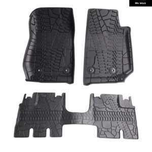 ジープ ラングラー JK 2007-2017 2ドア 4ドア ブラック 防水 ゴム製 カーフロアマット 滑り止め カーペット 内装アクセサリー - 4Door 14-17 Black