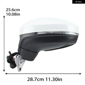 8ピンサイドドアミラー アセンブリ フォルクスワーゲン ティグアン2018-2023ホワイトデュアルプラグ ブラインド スポットライトウィングミラー - 1PC Left