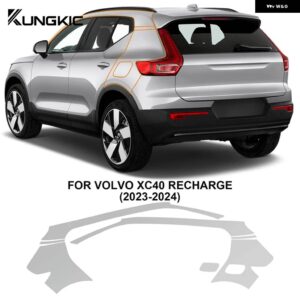 8.5ミル 傷防止 プレカット TPU PPF ボルボ XC40 リチャージ 2023 2024 車用ペイント フィルム ボディ ステッカー - Rear Side