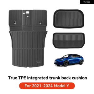 テスラ TPE トランク マット モデル3 Y ハイランド 2021-2025 四季対応 防水 滑り止め TPE 専用カーアクセサリー - MY 2021-24 3PCS