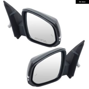 8ピンサイドミラー アセンブリ トヨタ タコマ 2016-19-2023 ブラック ブラインド スポットドアウィングミラー 付き カーアクセサリー - 1 Pair
