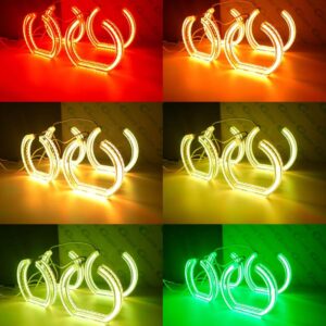 BMW 5シリーズ GT F07 2009 - 2013 ワイヤレス BLUETOOTH アプリ DTM M4 スタイル 超高輝度 マルチカラー RGB LED エンジェルアイ ハローリング - DTM U Style