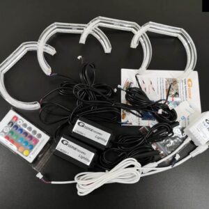 BMW Z3 1999-02 BLUETOOTHアプリ DTM M4 スタイル マルチカラー 超高輝度 RGB LED エンジェルアイキット ハローリング - Style 2