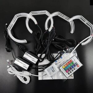 BMW Z3 1999-02 BLUETOOTHアプリ DTM M4 スタイル マルチカラー 超高輝度 RGB LED エンジェルアイキット ハローリング - Style 1