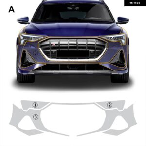 傷防止 ステッカー TPU クリア フィルム アウディ E-TRON 2019-2023 車フロント バンパー 外装 PPF 塗装 - Front bumper
