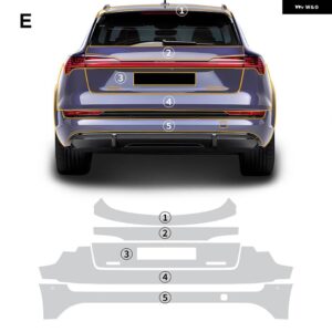 傷防止 ステッカー TPU クリア フィルム アウディ E-TRON 2019-2023 車フロント バンパー 外装 PPF 塗装 - Trunk
