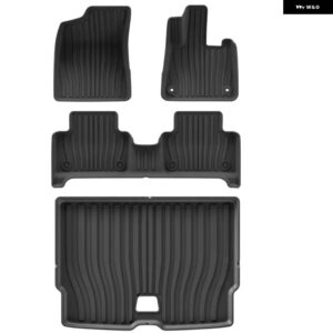 RHD ボルボ EX30 EV 2025 2024 右舵車用フロアマット カーゴライナー トランク パッド TPE 3D フットマット 防水 アクセサリー ブラック - 4pcs