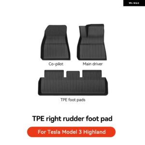 テスラ 2024 ハイランド モデル3 フルTPEフロアマット 防水 滑り止めマット フット パッド リア トランク マット カーアクセサリー - RED Floor Mat 3PCS