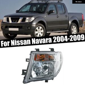 日産 ナバラ 2004-09 カーアクセサリー フロント バンパー ヘッドライト ドライビングライト シグナルランプ ヘッドライト - Only Left
