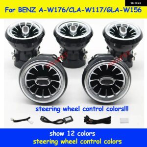 メルセデス ベンツ A CLA GLA W176 W117 W156 A45 CLA45 アンビエントライト LED BLUETOOTH アプリ エアベント タービンノズル 12色 - 12 Color Air vents