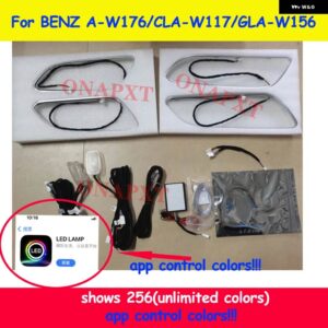 メルセデス ベンツ A CLA GLA W176 W117 W156 A45 CLA45 アンビエントライト LED BLUETOOTH アプリ エアベント タービンノズル 12色 - APP Ambient Light