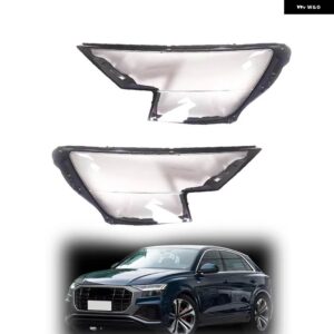 アウディ Q8 2018-22 車用 ヘッドライト シェルカバー ヘッドランプ レンズ - Pair