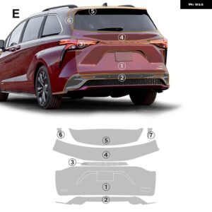 TPU トヨタ シエナ2022 2023車用クリアボディフィルムドアフロント バンパー トランク ステッカー アクセサリー - Trunk