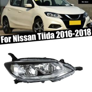 ヘッドライト 日産 ティーダ 2016 2017 2018 車 フロント バンパー ヘッドライト ハロゲン ヘッドランプ ドライビングライト ハウジング バルブ 無 - Only Left