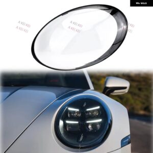 ポルシェ 991 992 2018-2025 車用 ヘッドライト シェード ク リアランプ シェード レンズ ヘッドランプ カバー ランプシェル ブラックエッジ - 1pcs for left light