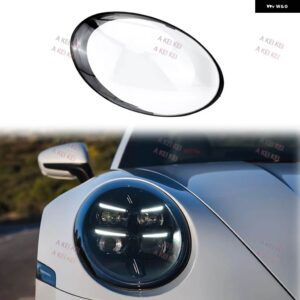 ポルシェ 991 992 2018-2025 車用 ヘッドライト シェード ク リアランプ シェード レンズ ヘッドランプ カバー ランプシェル ブラックエッジ - 1pcs for right light