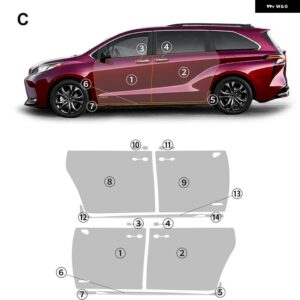 TPU 車用クリアボディフィルム トヨタ シエナ 2022 2023 エンジン フェンダー リアドア ステッカー アクセサリー - Door