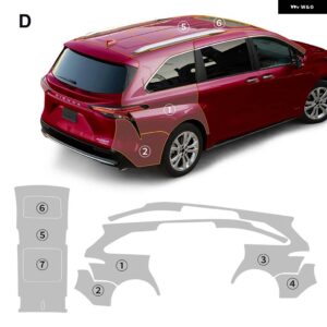 TPU 車用クリアボディフィルム トヨタ シエナ 2022 2023 エンジン フェンダー リアドア ステッカー アクセサリー - rear
