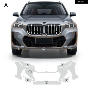 車 外装 用TPUクリア BMW X1 U11 M-SPORT 2023年以降 ペイント フィルム傷防止キット プレカットPPF ステッカー - front