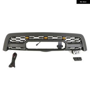 トヨタ セコイア 2005-2007 自動車補修アクセサリー カー グリル ABS フロント バンパー グリル レーシング グリル フードメッシュカバー - With Light
